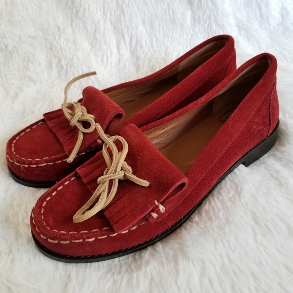 LUCKY BRAND | Red Suede Loafers - Picture 3 of 7